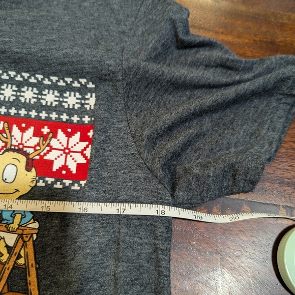 Nickelodeon Christmas Tee T-shirt Medium Rugrats Ren and Stimpy Hey Arnold - Picture 3 of 3